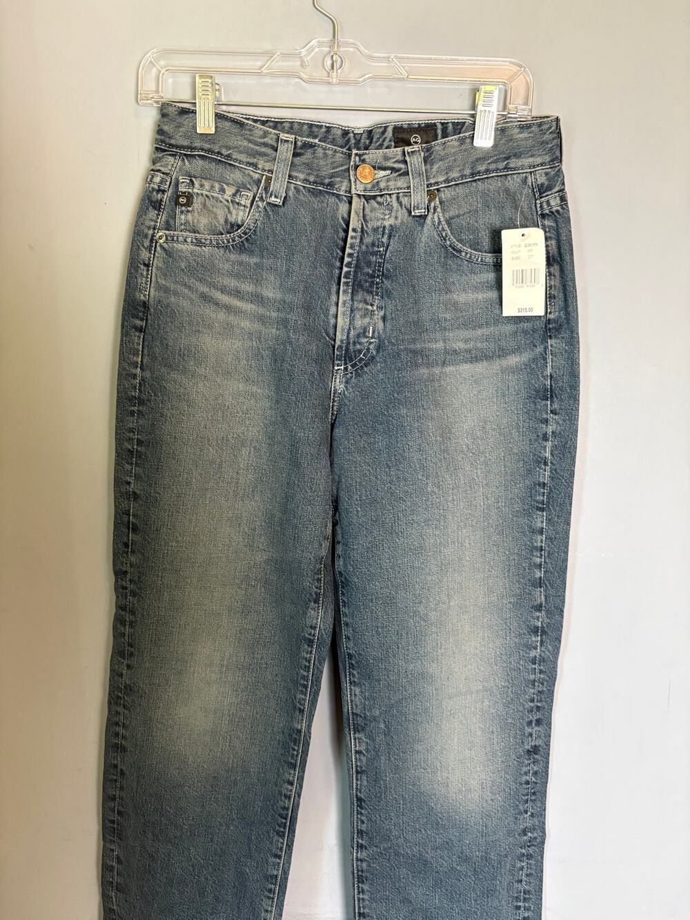 AG Alexxis High Rise Straight Blue Denim Jeans Sz 27 NWT
